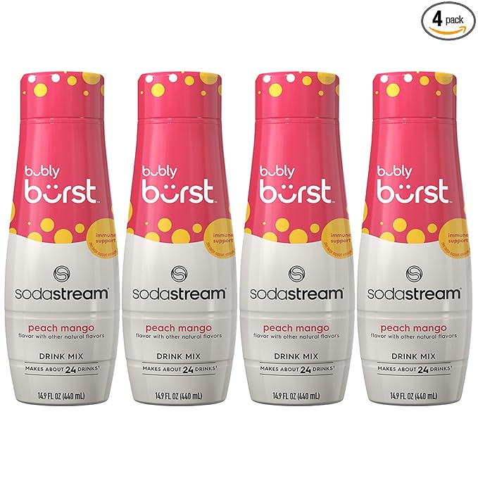 SodaStream Bubly Burst Peach Mango Drink Mix (440ml, Pack of 4)