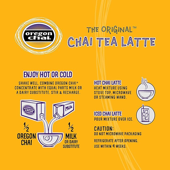 Oregon Chai Slightly Sweet Chai Concentrate, 32 fl oz