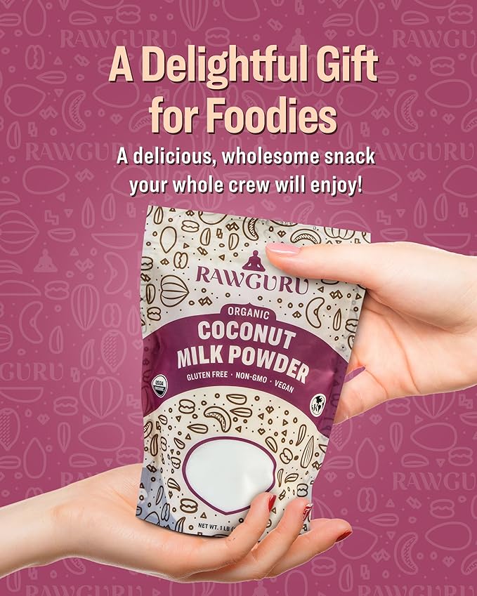 RawGuru Organic Coconut Milk Powder - Vegan & Nutrient-Dense Powder with Iron & Potassium - Rich & Creamy Organic Milk for Drinking or Baking - 80 oz, Pack of 1