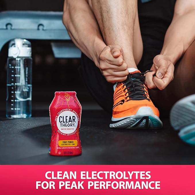 Clear Theory Water Flavoring Drops with Electrolytes – Electrolyte Drink Mix, [Fruit Punch] Water Enhancer for Kids & Adults, Sugar-Free, Vegan, Gluten-Free, 2-Pack (1.62 fl oz Bottles)
