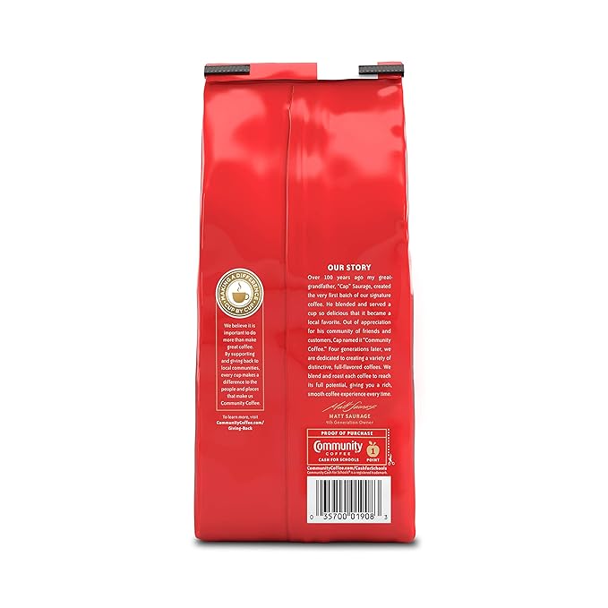 Community Coffee Southern Pecan Praline Flavored 72 Ounces, Medium Roast Ground Coffee, 12 Ounce Bag (Pack of 6)