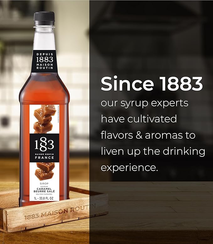 1883 Maison Routin France Salted Caramel Syrup, 33.8 Fl Oz