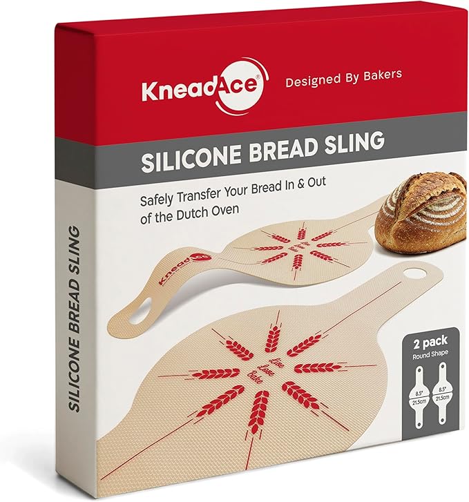 KneadAce Cotton Rope Banneton Proofing Basket & Bread Slings Set Of 2 x Round