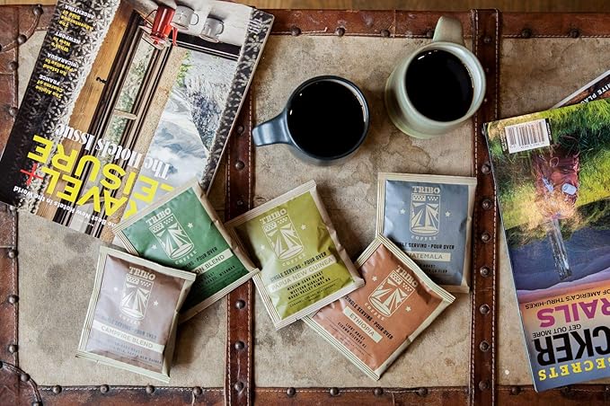 Tribo Coffee Single-Serve Portable Pour Over Drip Coffee - Variety - 10 Servings (Light, Medium & Med-Dark Roasts)