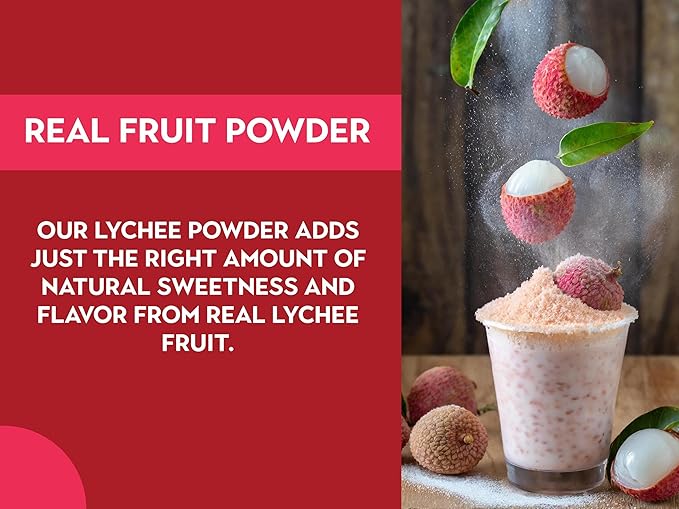 Ancient Roots Freeze-Dried Lychee Fruit Powder – 100% Organic, All-Natural Food Coloring, Rich in Antioxidants, No Added Sugar or Preservatives, 25 Servings (3.5 oz)