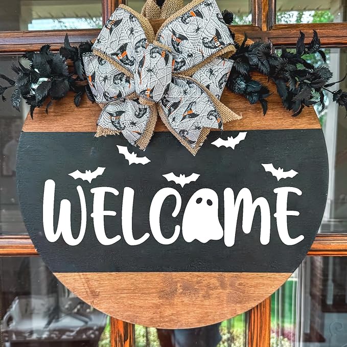 Halloween Stencils for Painting on Wood 12” Halloween Stencil Hey Boo Trick or Treat Hocus Pocus Templates for Door Hanger Porch Sign Shirt Painting