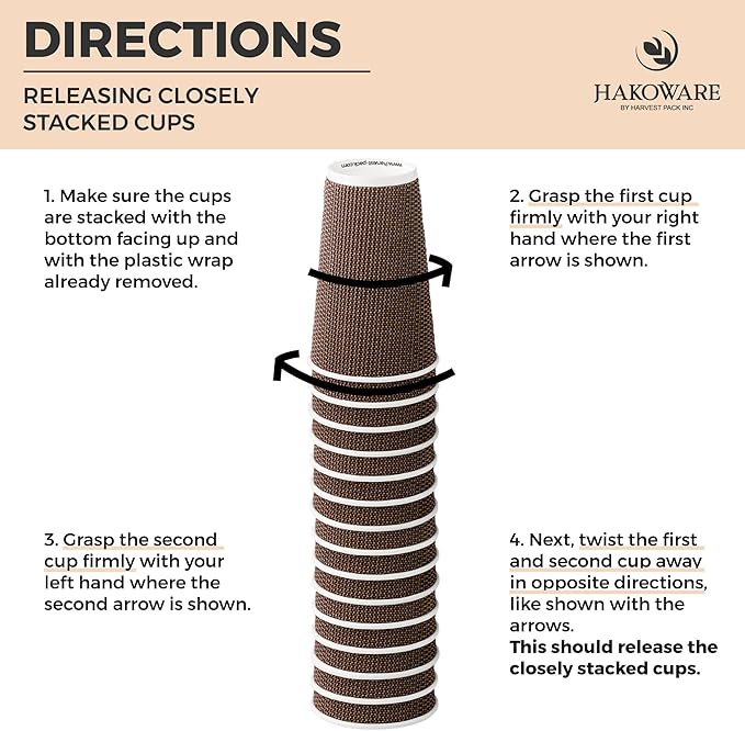 [85 SET]Harvest Pack 16 oz Coffee Cups, Disposable Insulated Ripple Coffee Cups, Double-Walled To go Cups with Lids, Brown Geometric, Drinking Paper Cups for Tea Hot Chocolate Drinks