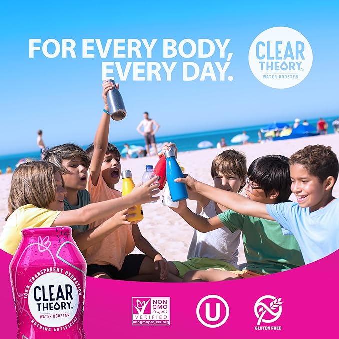 Clear Theory Water Flavoring Drops with Electrolytes – Electrolyte Drink Mix, [Watermelon Berry] Water Enhancer for Kids & Adults, Sugar-Free, Vegan, Gluten-Free, 1-Pack (1.62 fl oz Bottles)