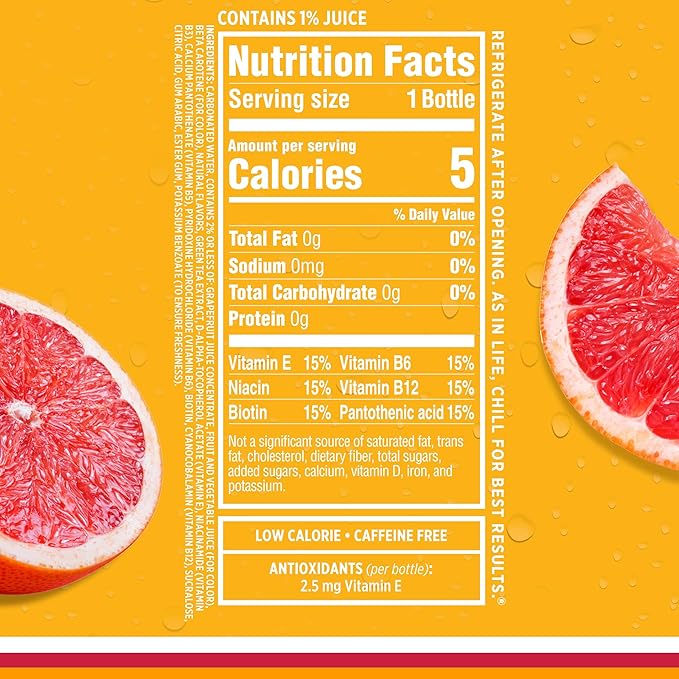 Sparkling Ice, Pink Grapefruit Sparkling Water, Zero Sugar Flavored Water, with Antioxidants and Vitamins, Zero Sugar, 17 fl oz Bottles (Pack of 12)