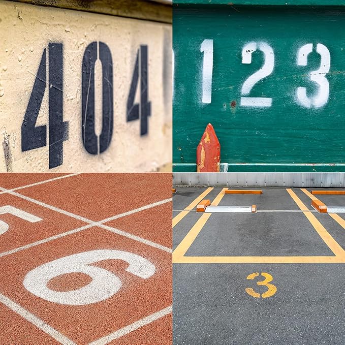 12 Inch Number Stencils Set, 0-9 Plastic Address Number Stencils Reusable Cake Digital Templates for Painting on Wall,Wood,Rock,Mailbox and DIY Art Projects
