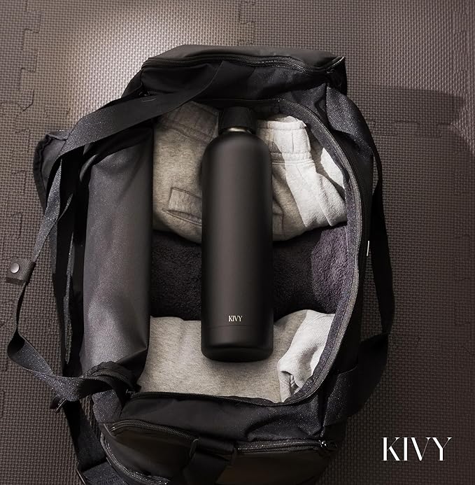 KIVY Insulated Water Bottle 32oz [LEAK PROOF] - Insulated Stainless Steel Water Bottle - Stainless Steel Drinking Water Bottle - Thermo Flask Drinking Bottle - BPA Free Water Bottle