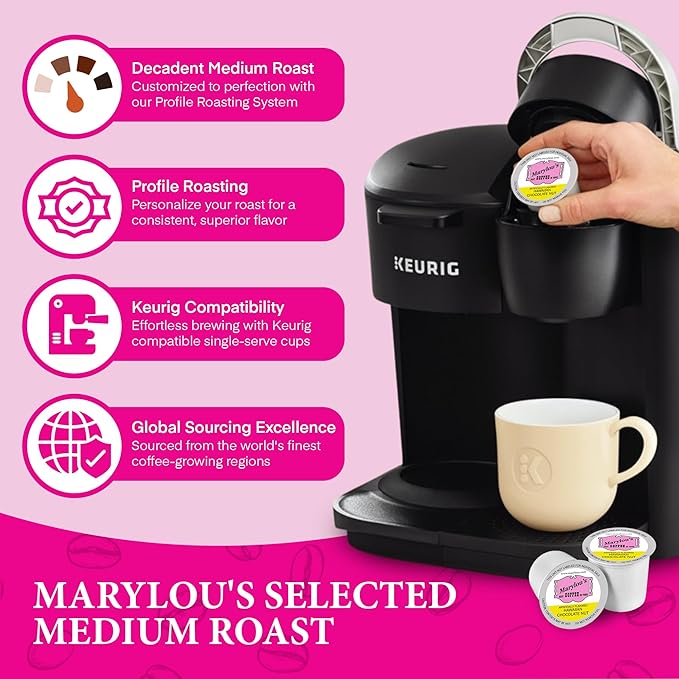 Marylou's Hawaiian Chocolate Nut Flavored Gourmet Coffee – Single Serve Coffee Pods, Compatible with Keurig Brewers – 12 Pods