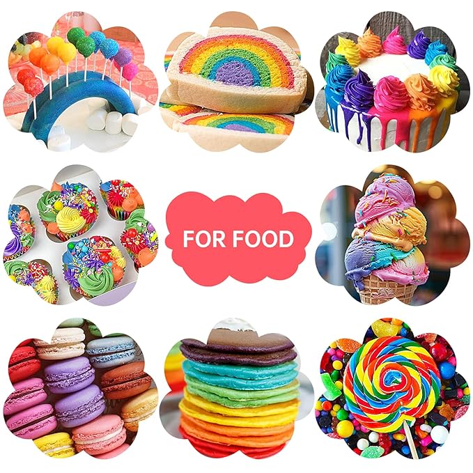 Herbeklab Food Coloring Liquid Food Dye Water Based Food Color 10 Colors x 20 ml Liquid Food Coloring Set Concentrated Slime Dye Pigments Soap Colorants Easter Egg Dyestuffs for Domestic Use