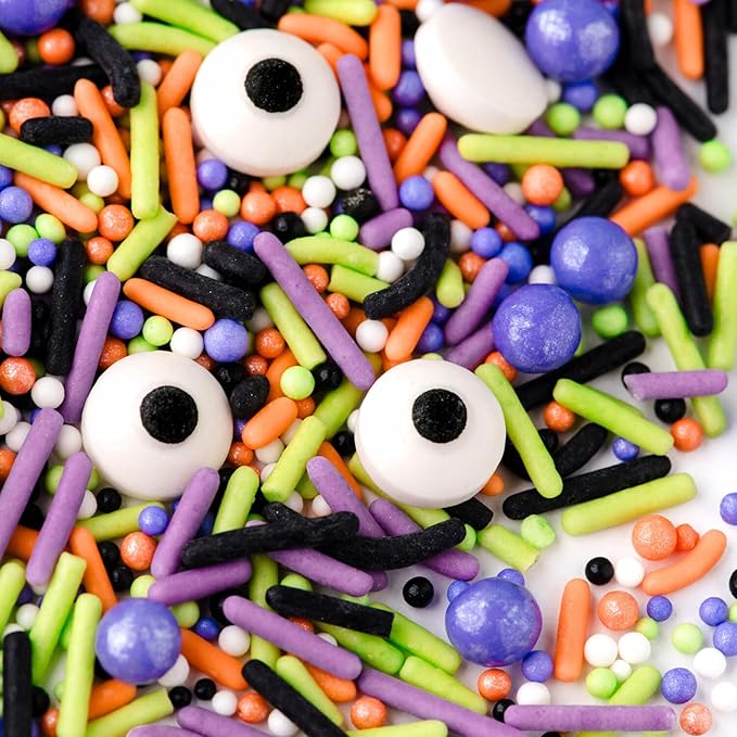 Sweets Indeed Sprinklefetti Monster Mash Sprinkles – 4 oz Jar | Halloween Sprinkle Mix with Candy Eyeballs, Jimmies, Nonpareils & Confetti | Cupcake & Cake Decorations