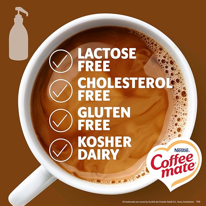 Nestle Coffee mate Coffee Creamer, Snickers, Concentrated Liquid Pump Bottle, Non Dairy, No Refrigeration, 50.7 fl oz (Pack of 2)