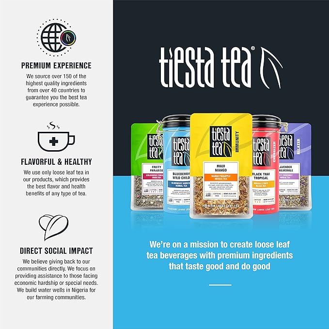 Tiesta Tea - Dried Hibiscus | Loose Leaf | Cut & Sifted Hibiscus Flower | Premium Blend | Non-Caffeinated | Make Hot or Iced & Brews Up to 200 Cups | 16 Ounce Resealable Bulk Pouch