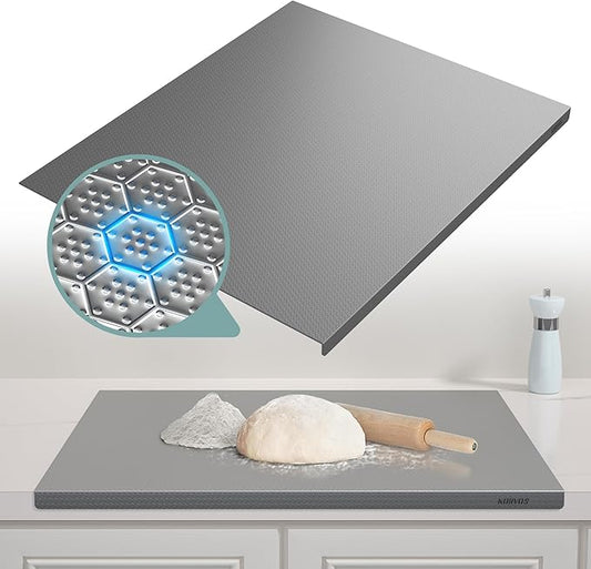 KORVOS 304 Stainless Steel Cutting Board, Large Size 23.62"x19.68" Heavy Duty Cutting Boards, Low Noise Chopping Board, Anti-Scratch Surface for Meat, Vegetables&Baking, Honeycomb Pattern