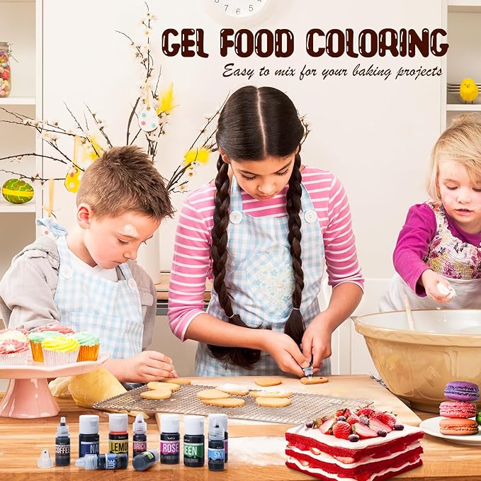Food Coloring Gel - Vibrant Color Gel Food Coloring for Cake Decorating, Baking, Easter Egg, Icing - Tasteless Food Color Dye for Fondant, Cooking, Slime, Airbrush (Blue, 5.3oz)