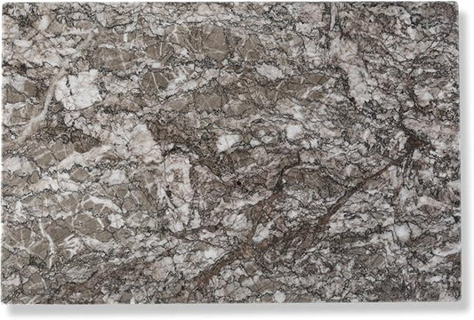 Koville Natural Marble Cutting Board for Kitchen Pastry Bread, 12" x 8" Real Stone Slab Marble Cheese Board for Counter, Decorative Boards Serving Boards for Home Kitchen(Morocco-Zagora Gray)