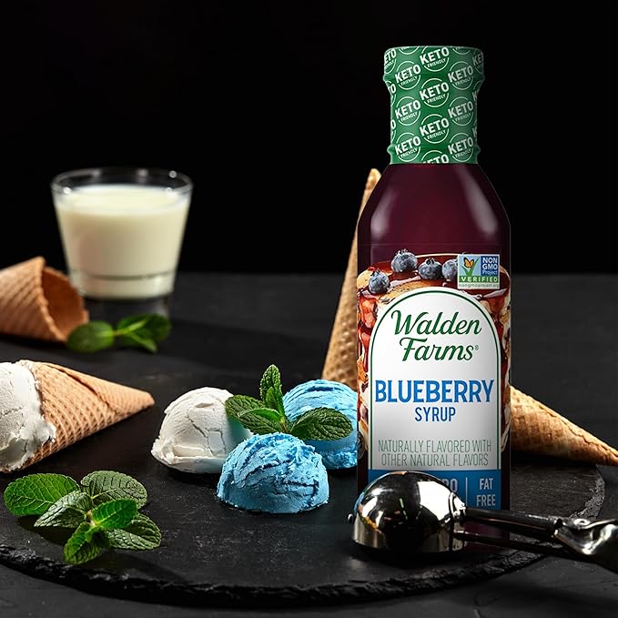 Walden Farms Syrup Variety Pack – Blueberry & Strawberry – Zero Calorie, Sugar-Free, Low Carb, Keto-Friendly, Gluten-Free, Vegan – 12 oz Bottles (Pack of 2)