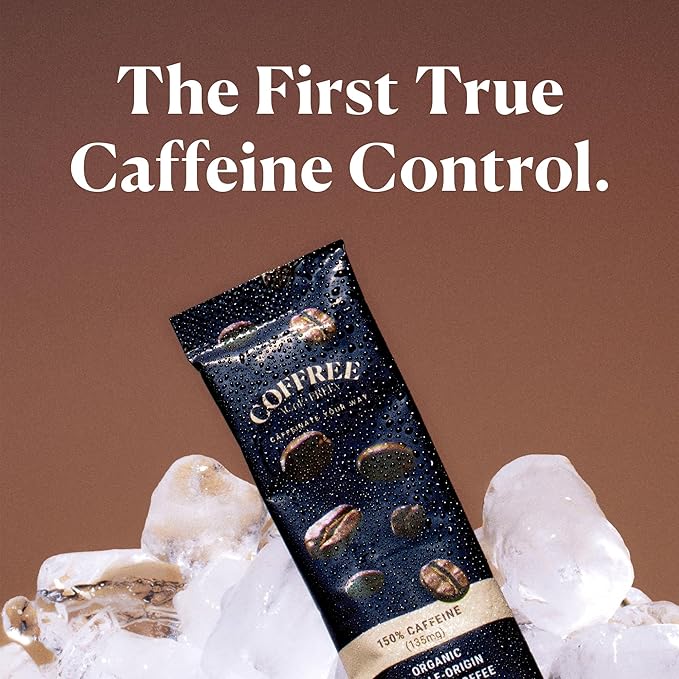 COFFREE Organic Instant Coffee Packets - 150% Extra Strong Dark Roast with Bold, Full-Bodied Taste - Low Acid, Mold Free Coffee Made with Arabica Coffee Beans - Hot or Cold Travel Packets 24 Pack Box