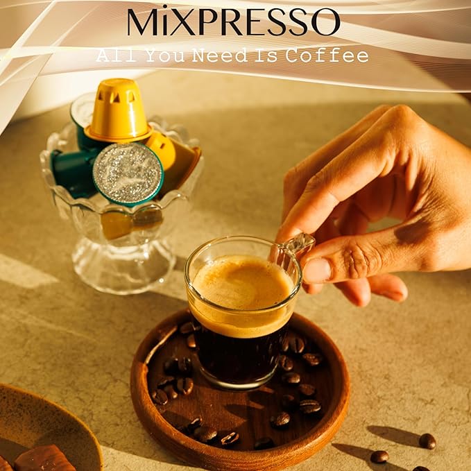 Mixpresso Classe Coffee Espresso Capsules Compatible With Nespresso Original Brewers, Single Cup Coffee Pods 100% from Italy, Medium Roast 80% Arabica Espresso, 50 Count Coffee Capsule Intensity 8/12