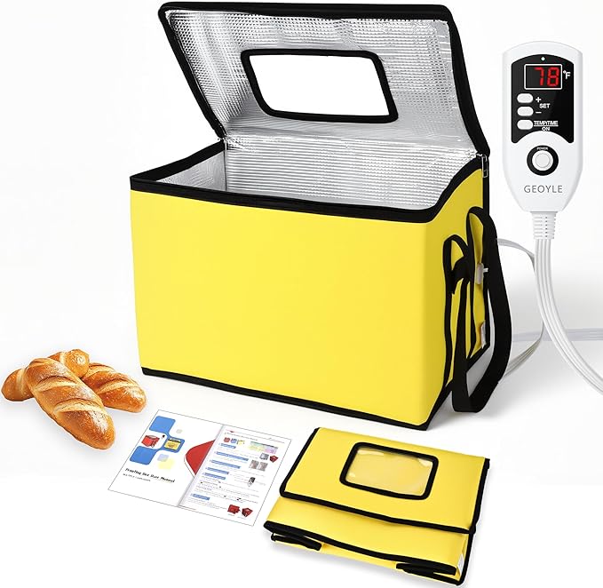 30L Dough Proofer, Folding Bread Proofing with 33-122℉ Temperature & 96h Timer Controller, Sourdough proofing box Heated Fermentation for Making Bread, Yogurt, Natto and Handmade Soap