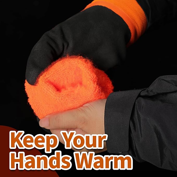 Schwer FreezeGuard Waterproof Work Gloves PM3302, ANSI A2 Cut Resistant Freezer Gloves for Outdoor Cold Weather Keep Hands Warm Below Zero, Waterproof Gloves for Shoveling Snow, Ice Fishing, L