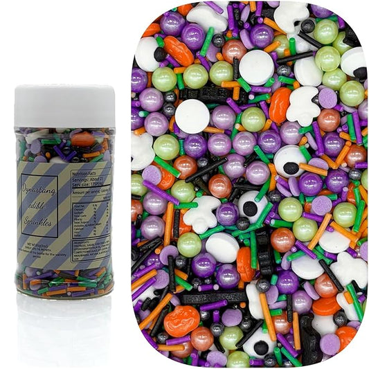 Dynastang Pumpkins & Ghosts & Eyes Sprinkles Halloween Edible Eyes Cake Decoration Cupcake Toppers Cookie Decorating Perfect for Cakes, Cupcakes, Desserts Toppings 3OZ
