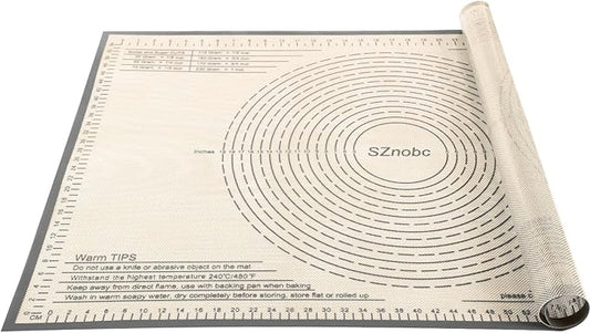 Silicone Pastry Mat 36x24 Inch Nonstick Baking Mat Perfect for Dough Mat, Pastry Board, Kitchen Counter Mat - For Dough, Pastry, Pie Crust, Fondant, Cookies, Bread, Pasta/Pizza, Grey