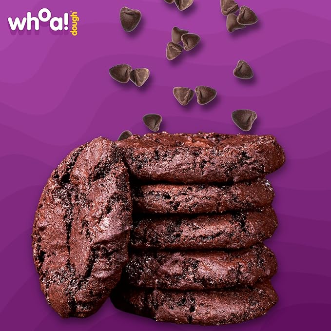 Whoa Dough Ready to Bake Cookie Dough Brownie Batter – Certified Non-GMO, Kosher, Gluten Free – Plant-Based Snack Dough Made with Real Ingredients – 6 Pack