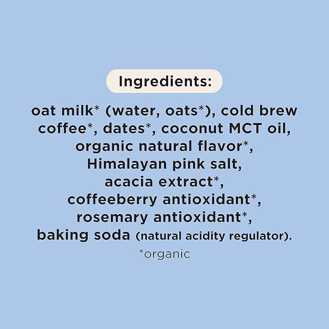 Pop & Bottle, Oat Milk Lattes - Cold Brew, Maca, Antioxidants, Ashwagandha, MCT Oil, Collagen, Organic, Diary Free, Gluten Free, Lightly Sweetened with Dates - Variety, 8 Fl Oz (6 Pack)
