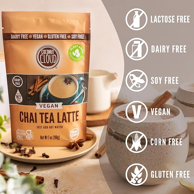 Coconut Cloud: Vegan Spiced Chai Tea Latte | Creamy, Delicious & Easy Dairy Free Alternative. Made in Colorado (Lightly Sweetened, Gluten Free, Soy Free), 7 oz
