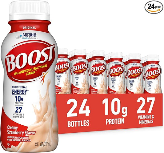 BOOST Original Ready to Drink Nutritional Drink, Creamy Strawberry, 8 fl oz (Pack of 24)