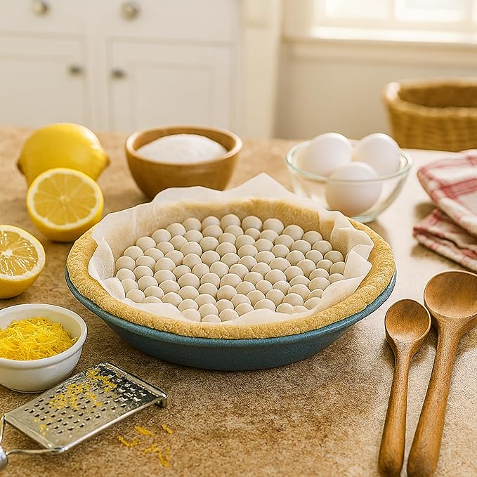 Mrs. Anderson's Baking Ceramic Pie Crust Weights, Natural Ceramic Stoneware, Set of 2