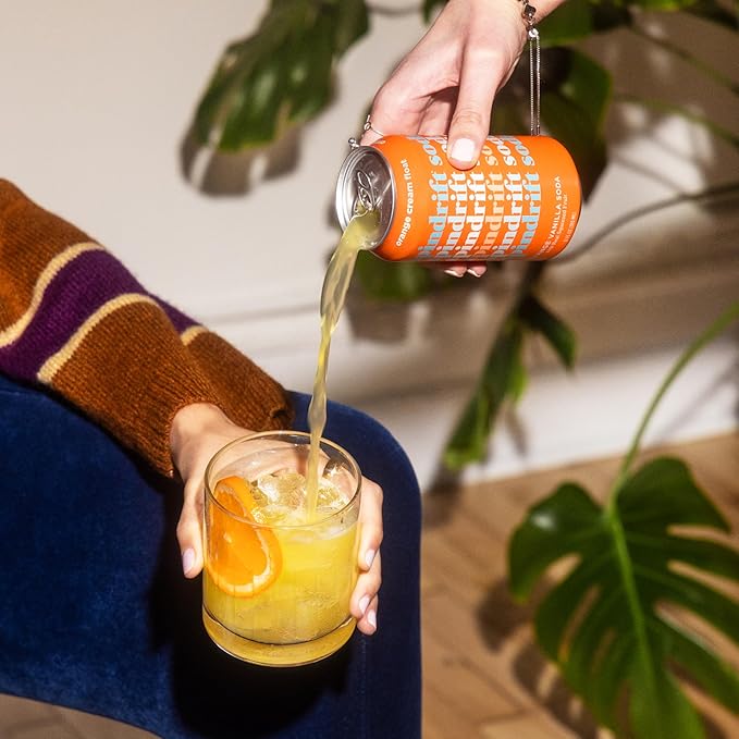 Spindrift "Orange Cream Float" Orange Vanilla Soda Made with Real Squeezed Fruit 12 Pack Case