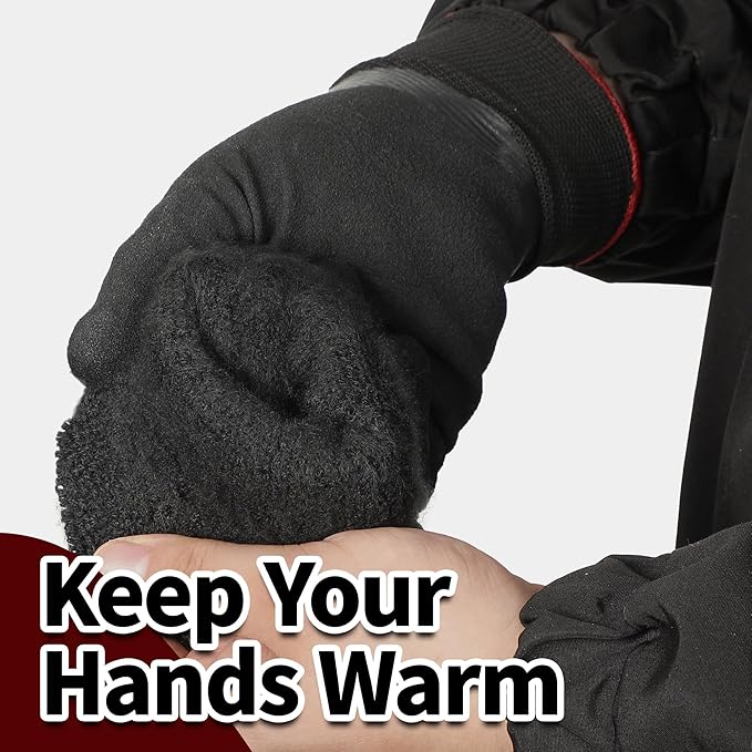 Schwer 2 Pairs FreezeGuard Winter Work Gloves, ANSI A2 Cut Resistant Freezer Gloves for Outdoor Cold Weather Keep Hands Warm, Waterproof Gloves for Shoveling Snow, Ice Fishing, XL