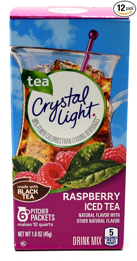 Crystal Light Raspberry Iced Tea Drink Mix, 12-Quart Canister (Pack of 12)