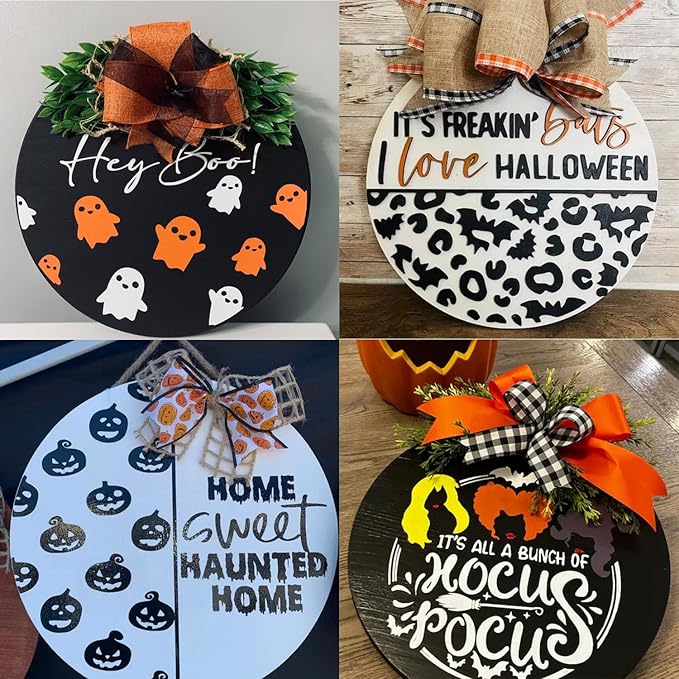 Halloween Stencils for Painting on Wood 12” Large Halloween Stencil Hey Boo Trick or Treat Hocus Pocus Templates for Door Hanger Porch Sign Shirt Painting
