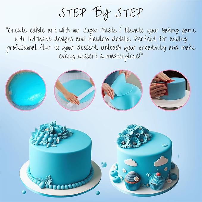 Confect Fondant for Christmas Cakes – Superhero Blue Fondant 8.8 oz | Chefs Choice for Cake Decorating, Sculpting & Holiday Baking | Vegan, Gluten-Free, Nut-Free, Palm Oil-Free – 8.8 Oz