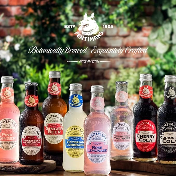 Fentimans Sparkling Rose Lemonade - Sparkling Pink Lemonade with Natural Ingredients & Pure Rose Extract, Mixer, Craft Soda, Botanically Brewed Lemonade - 9.3 Fl Oz (Pack of 4)