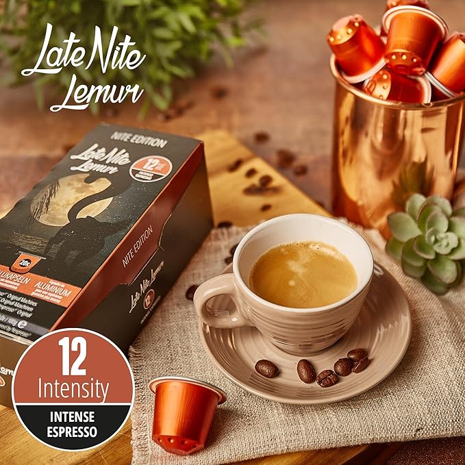Nite Edition 40ct High Intensity Espresso Pack | Compatible with Nespresso | Dark Roast Coffee Pods | Aluminum Capsules | Intensity 11–12 | Single Serve