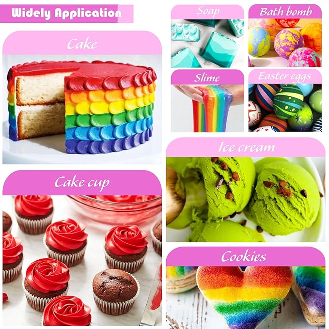 Food Coloring Liquid - Vibrant Color Food Coloring for Cake Decorating, Baking, Easter Egg, Icing - Tasteless Food Color Dye for Fondant, Cooking, Slime, Airbrush (Pink, 8 Fl.oz)