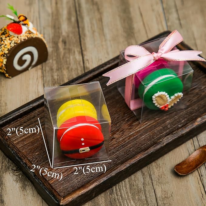 SLShePack 100Pack Clear Gift Boxes for Macaron,Golf Chocolate,Smores & Small Gift Boxes for Chocolate Bomb & Birthday Wedding Party Favor Boxes