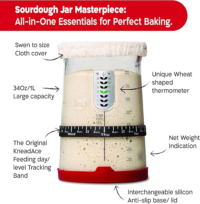 KNEADACE The Ultimate Pro Sourdough Starter and Scoring Kit: Elevate Your Baking