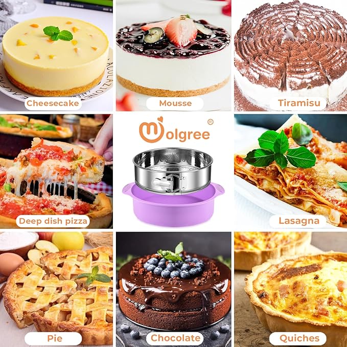 Stainless Steel Springform Pan 9 Inch Nonstick, Leakproof Cheesecake Pan with Pan Protector, Spring Form Pan for Cheesecake, 9 Inch Springform Cake Pan, Cheese Cake Pans for Baking & 50Pcs Parchment