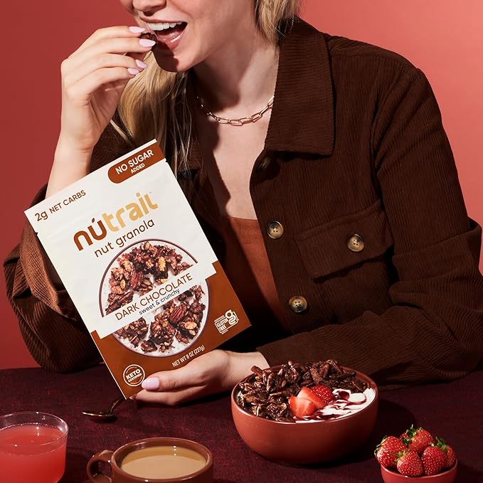 NuTrail Nut Granola, Variety Pack, No Sugar Added, Gluten Free, Grain Free, Keto, Low Carb, Healthy Breakfast Cereal 8 oz. 6 Count
