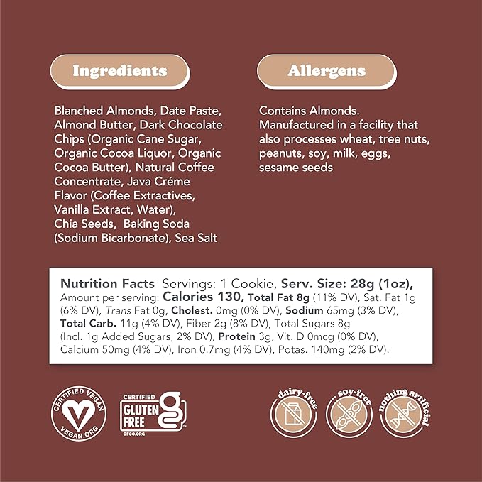 Love + Chew Superfood Soft Baked MINI Cookies, Chocolate Lover Variety, Plant Based Cookie Made With Almonds and Dark Chocolate for Kids and Adults, Vegan Snacks, Gluten Free, Paleo, Non GMO, 18 Pack