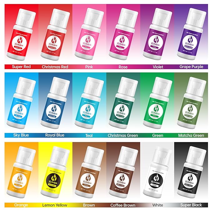 Gel Food Coloring 18 Colors x 0.7 oz Concentrated Gel Based Food Dye Vibrant Icing Colors Neon Food Coloring for Baking Cake Decorating Cookies Fondant