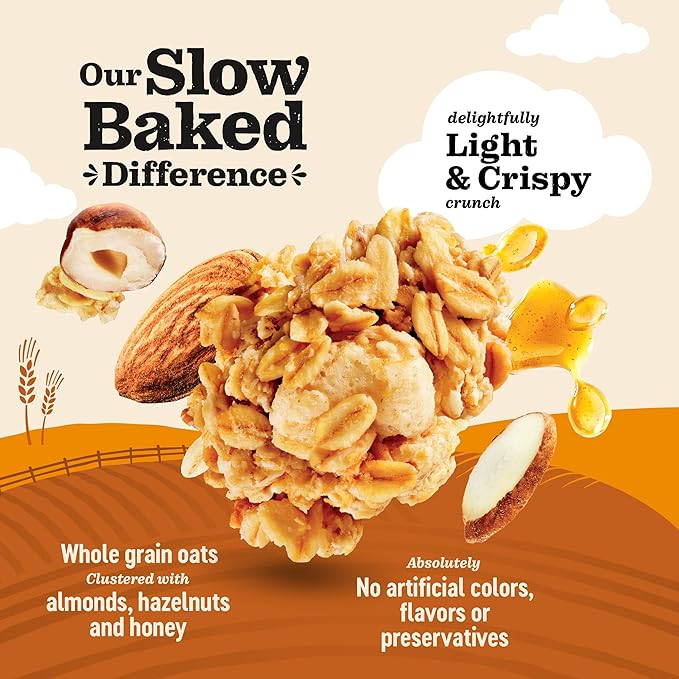 Jordans Cereals | Delightfully Crisp Slow-baked Granola | No Artificial Flavors, Colors, or Preservatives | Healthy Snacks for Adults & Kids | 11.4 oz (325 Grams, Honey Nut)